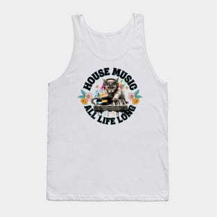 HOUSE MUSIC - All 9 Lives Long (Black) Tank Top